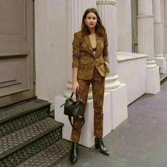 JOIE Anthropologie x REVOLVE Anilah Mesa Snakeskin Python Print Blazer Sz. XXS - Picture 4 of 15